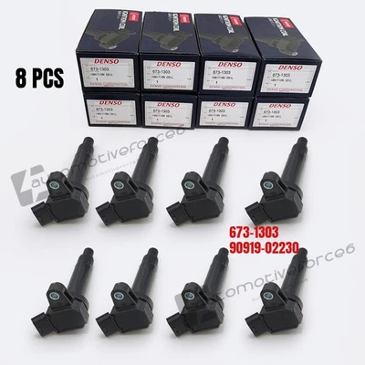 New 8Pcs Denso Ignition Coils For 1998-2010 TOYOTA Tundra 90919-02230 673-1303 - Image 1 of 4