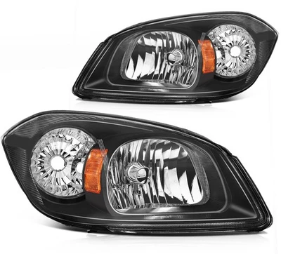 For 05-10 Chevy Cobalt/07-09 Pontiac G5/05-06 Pursuit Headlights Black Headlamps - Image 1 of 4