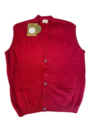 Vintage Barrie 100% two ply Cashmere Men's waistcoat size 44 Red RRP NEW £258 - Image 1 of 4