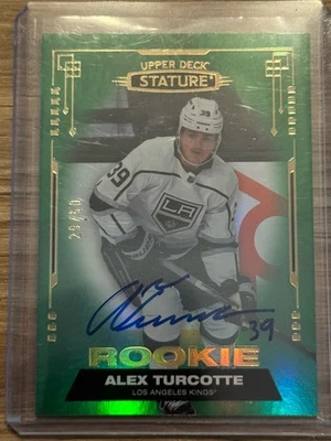21-22 Stature Green Rookie Auto /50 Alex Turcotte Los Angeles Kings - Image 1 of 2