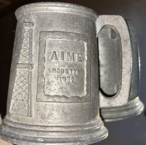 Vintage Pewter Mug 1970 Aime Houston GEOLOGRAPH Oilfields Midland Casting Co - Picture 1 of 11