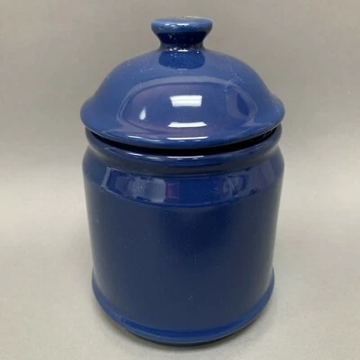Certified International Corp CIC Blue Container Canister Jar with Lid 6 3/4 High - Image 1 of 4