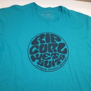 RIP CURL WET SUITS TORQUAY TRESTLES HOSSEGOR SURF SURFING TEE T SHIRT Mens XL - Picture 1 of 3