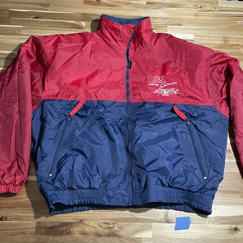 Dale Jarrett 88 Ford Service  NASCAR Hartwell Reversible Jacket XL NICE CLEAN Cover