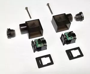 Conector Solenoide 3 Hilos DC Din / Negro (Lote de 2) con Indicador LED - Nuevo - Imagen 1 de 4