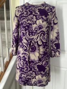 Vintage MOD Mini Dress 60's Wool Floral Coronet W Germany Small - Picture 1 of 4