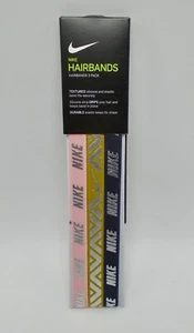 Nike Metallic Headbands 3PK Pack Adult Unisex Storm Pink/Dark Citron - Picture 1 of 3