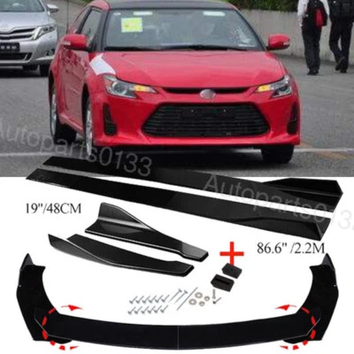 For Scion xD xB xA Front Bumper Lip Splitter Side Skirts Rear Lip Gloss Black Foto 1 de 4