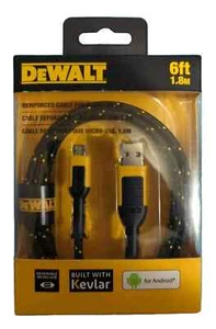 DEWALT 6 ft.Reinforced Braided Cable Reversible USB-A To Reversible Micro-USB - Photo 1 sur 2