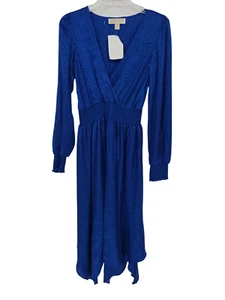 Michael Kors Size Small Womens Dress Blue Elastric Waist Long Sleeve NWT - Picture 1 of 5