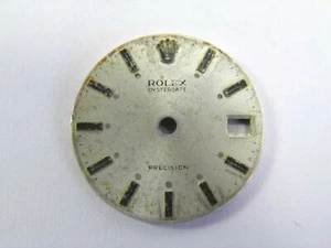 Vintage ladies Rolex Oyster Date Precision dial 18mm dial silvered #12 - Picture 1 of 4
