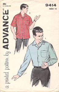 ADVANCE 9414 Men's Shirt Size neck 15 1960s - Picture 1 of 2