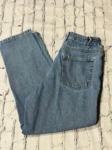 LL Bean Jeans Womens 14 Regular Blue Denim Stretch Original Fit Relaxed Straight - Picture 1 of 5
