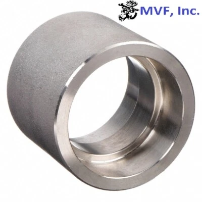 1-1/2" 3000 (3M) Socket-Weld (SW) Full Coupling Coupler 304 Stainless SS05082230 - Image 1 of 2