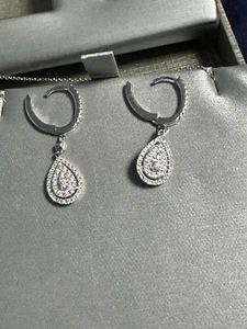 Neil Lane massive 14k Weißgold Diamant Ohrhänger 3/4 ct tw  - Bild 1 von 4