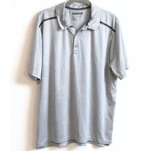 Polo Reebok Para Hombre Mangas Cortas Ligero Elastizado Gris Grande - Imagen 1 de 4