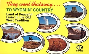 Postal de Wyoming Highlights in Horseshoes Peaceful Living Old West Tradition - Imagen 1 de 2