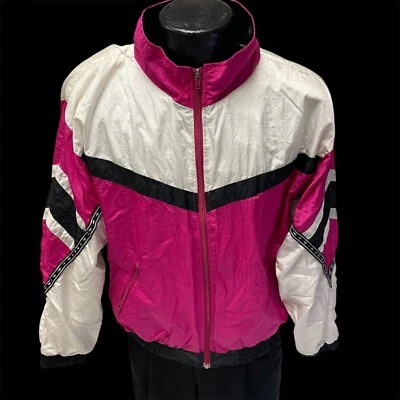 Vtg 80 90's Sunterra PINK White COLOR BLOCK Windbreaker Streetwear TRACK Jacket - Image 1 of 4
