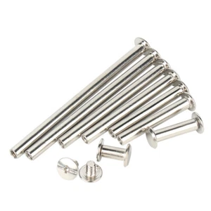 5mm Chicago Screws Rivets Album Book Binding Studs Nail Belt Rivet Nickel Plated - Picture 1 of 5