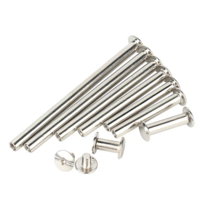 5mm Chicago Screws Rivets Album Book Binding Studs Nail Belt Rivet Nickel Plated - Image 1 of 4