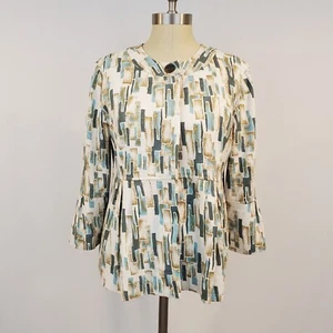 J.Jill Seiden Blazer Jacke M Glockenärmel Schößchen Geometrisch Artsy Preppy Karriere - Bild 1 von 13