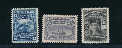 NEWFOUNDLAND  (1897) Sc #69, #71 & #74; MH; VF CENTERING - Image 1 of 2