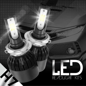 2x H7 388W DUAL-Side LED Headlight 6000K Light Truck Car Bulb White Beam 38800LM - Picture 1 of 12