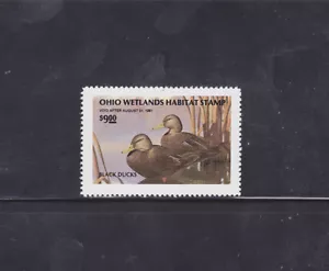 State Hunting/Fishing Revenues - OH - 1990 Wetlands Habitat Stamp OH-9 ($9) -MNH - Picture 1 of 1