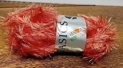 4 Skeins Lana Grossa Basics Venezia Pink/Coral  Eyelash Yarn #024 - Image 1 of 3