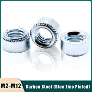 S-M2~M12 Stamping Rivet Nuts Carbon Steel Blue Zinc Plated Self Clinching Nut - Picture 1 of 51
