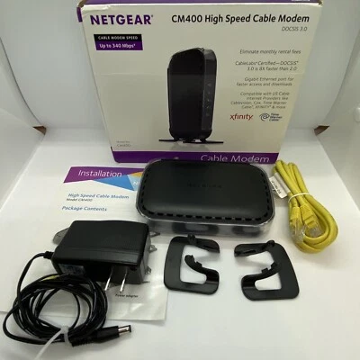Netgear DOCSIS 3.0 (CM400-100NAS) 340 Mbps High Speed Cable Modem - Image 1 of 4
