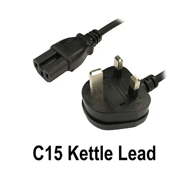 2m IEC C15 Kettle Hot Lead Cable Stripper Steamer Power 10A Lead Plug - Image 1 of 3