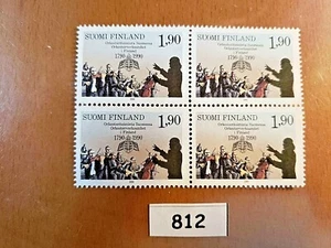 FINLANDIA: Soc musical. de orquestas turku y finlandesas, #812, bloque de 4, montado sin montar o nunca montado - Imagen 1 de 1