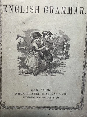KERL'S LANGUAGE LESSONS on ENGLISH GRAMMAR 1880 Perkins Antique School Book  - Image 1 of 4