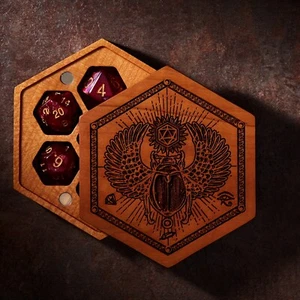 Sorcerer | Dice Box DnD | NETURAL CHERRY WOOD | Dice Vault | DnD Dice Set - Picture 1 of 5