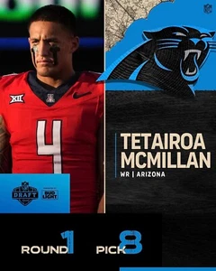 Foto de fútbol americano de la NFL Tetairoa McMillan Draft Day Collage Carolina Panthers 8x10 - Imagen 1 de 1
