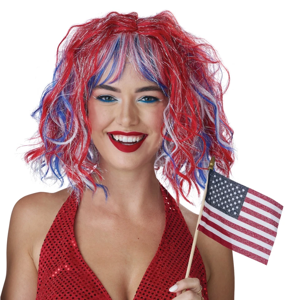 Peluca Disfraz Miss Firecracker Independencia Patriótica Adulto Foto 1 de 1