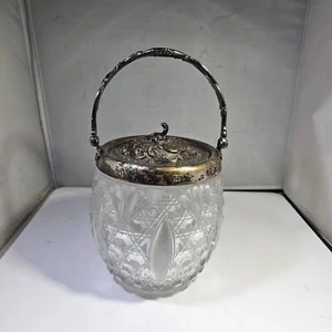 Antique Cut Crystal Biscuit Jar # 1 - Picture 1 of 7