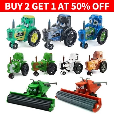 迪士尼皮克斯汽车弗兰克收割机牛拖拉机 1:55 压铸模型玩具汽车礼物 — 第 1/4 张图片