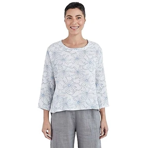 Cut Loose Daisy Hi-Low Crop Linen Top size S - Picture 1 of 10