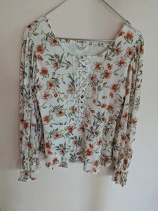 Ember Long Sleeve Floral Women's Blouse Size M *Preowned* - Picture 1 of 5