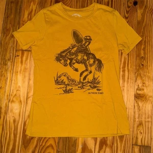 T-shirt SaltWater Riders bambino bucking Bronc Rider gialla grafica taglia S western - Foto 1 di 6