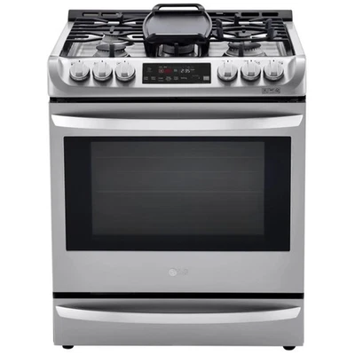 LG LSD4913ST 30 pulgadas deslizable doble combustible rango inteligente Foto 1 de 4