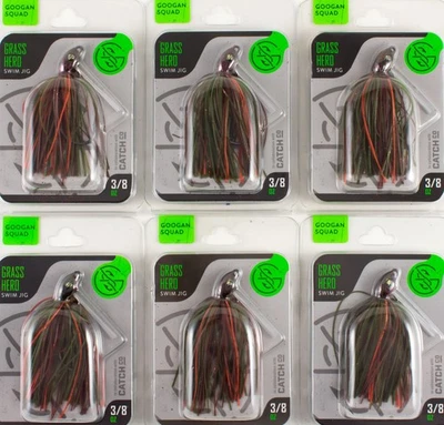 (LOTE DE 6) PLANTILLA DE NATACIÓN GOOGAN SQUAD HIERBA HERO 4/0 3/8 OZ CALABAZA PODRIDA CM2116 Foto 1 de 3