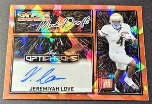 Jeremiyah Love Auto /4 Leaf 2025 Optichrome Refractor Draft #MA-JL1 Notre Dame - Picture 1 of 2