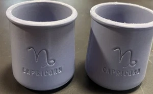 Set of 2 La Fermiere Zodiac Capricorn Ceramic Yogurt Pot/Jar *Periwinkle Blue* - Picture 1 of 8