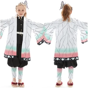 Kids Demon Slayer Kochou Shinobu Cosplay Costume Outfit Halloween Carnival Suit - Picture 1 of 59