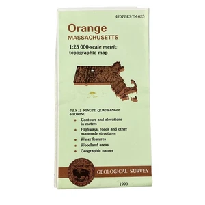 USGS Topographic Map 1990 Survey 30"x60" MA Orange 42072-E3-TM-025 - Picture 1 of 3