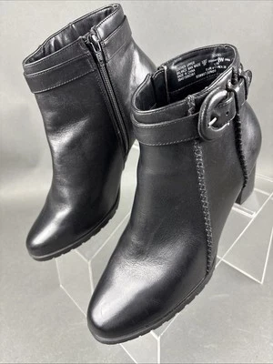 Botín Thom McAn Ianna Trenzado y Hebilla Negro Cuero Talla 9W Foto 1 de 4