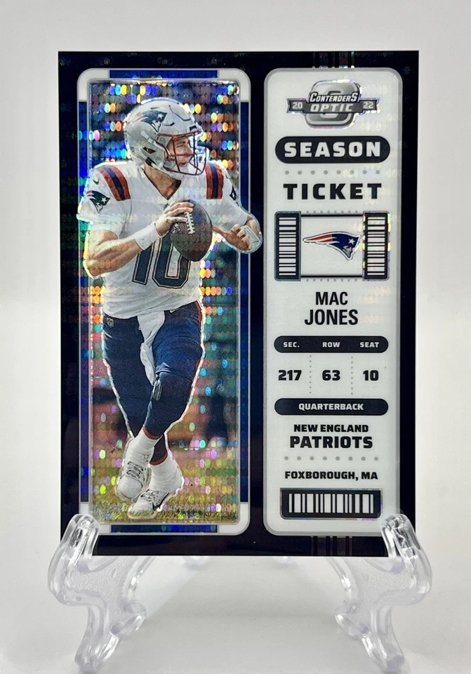 2022 Panini Contenders Optic Season Ticket Mac Jones BLACK PULSAR /5 - Image 1 of 4